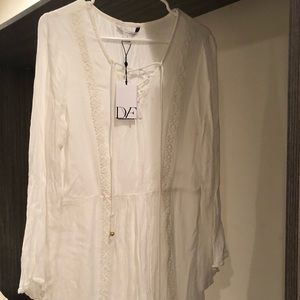 New with Tags DVF White Tunic Swim Coverup Size 2